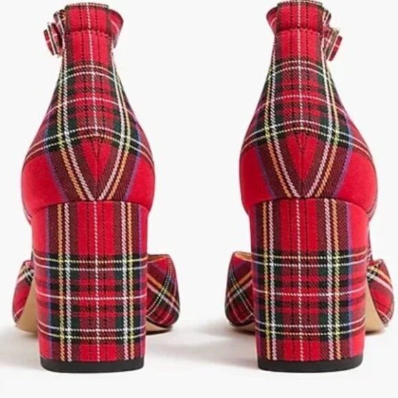 J. Crew Tartan Plaid Strappy Women's Heels Shoes Pumps - Picture 2 of 12